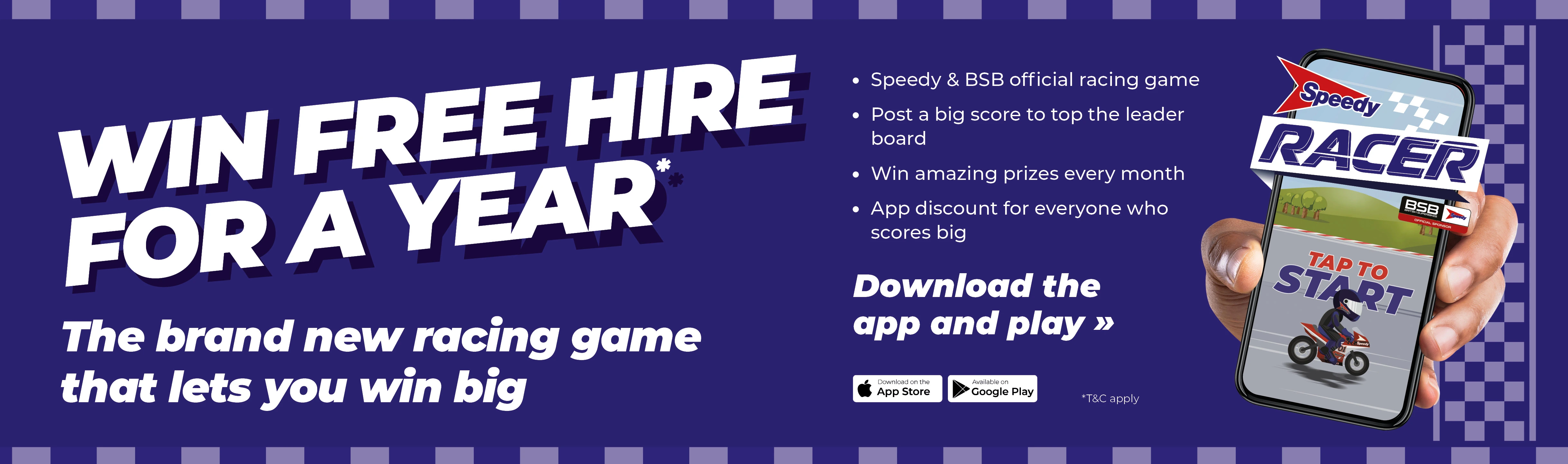 WIN FREE HIRE: DOWNLOAD THE SPEEDY APP AND PLAY NOW!