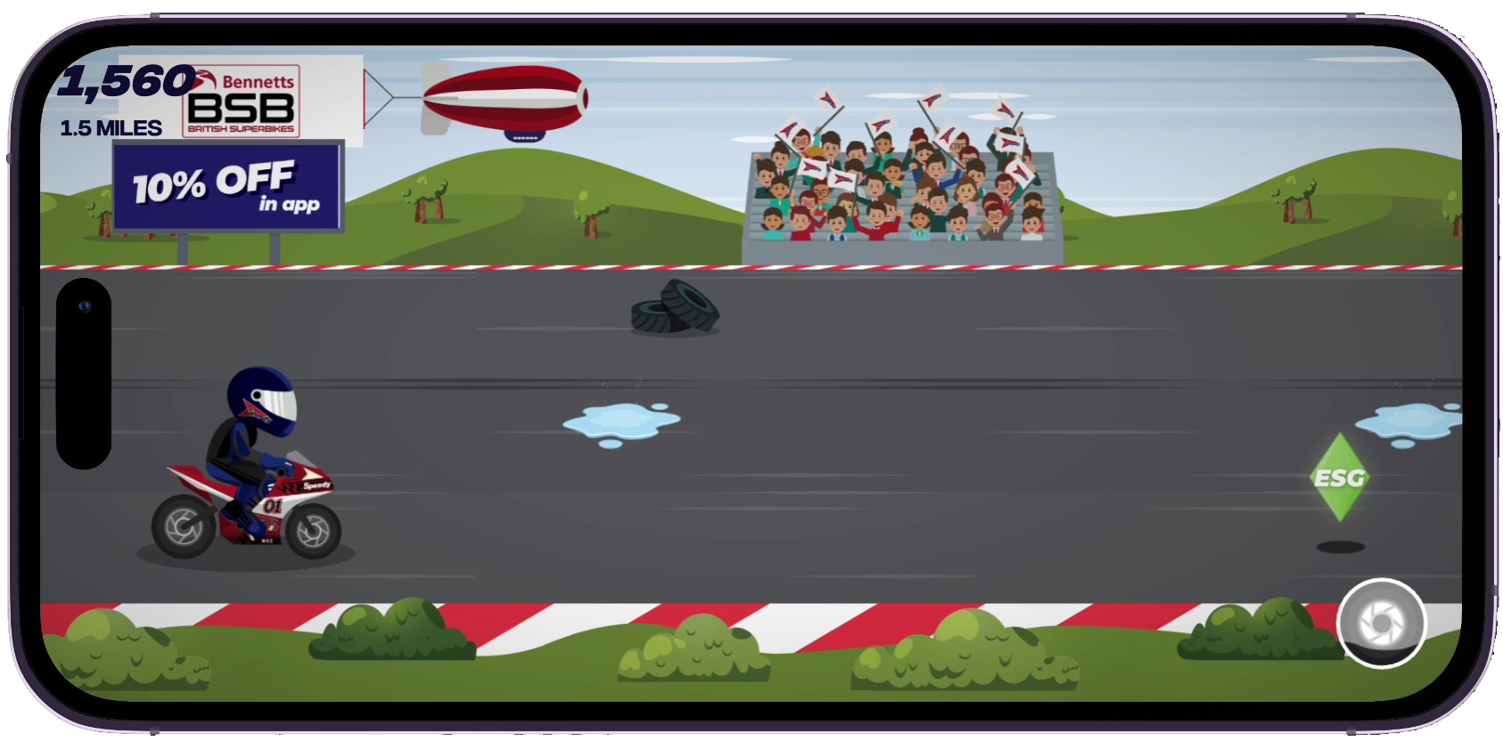 A screenshot of the new Speedy Racer game, available to play in the Speedy app