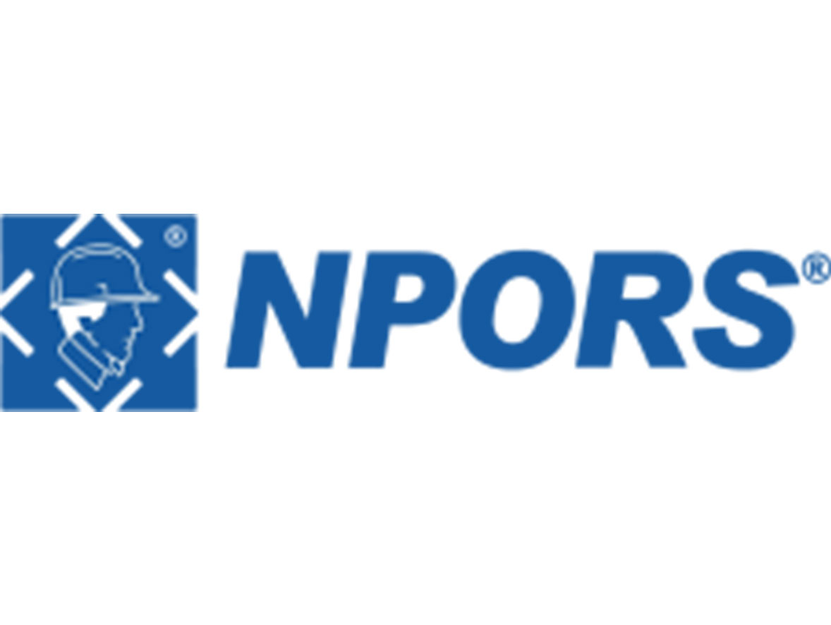 The NPORS certification symbol, which features a construction worker