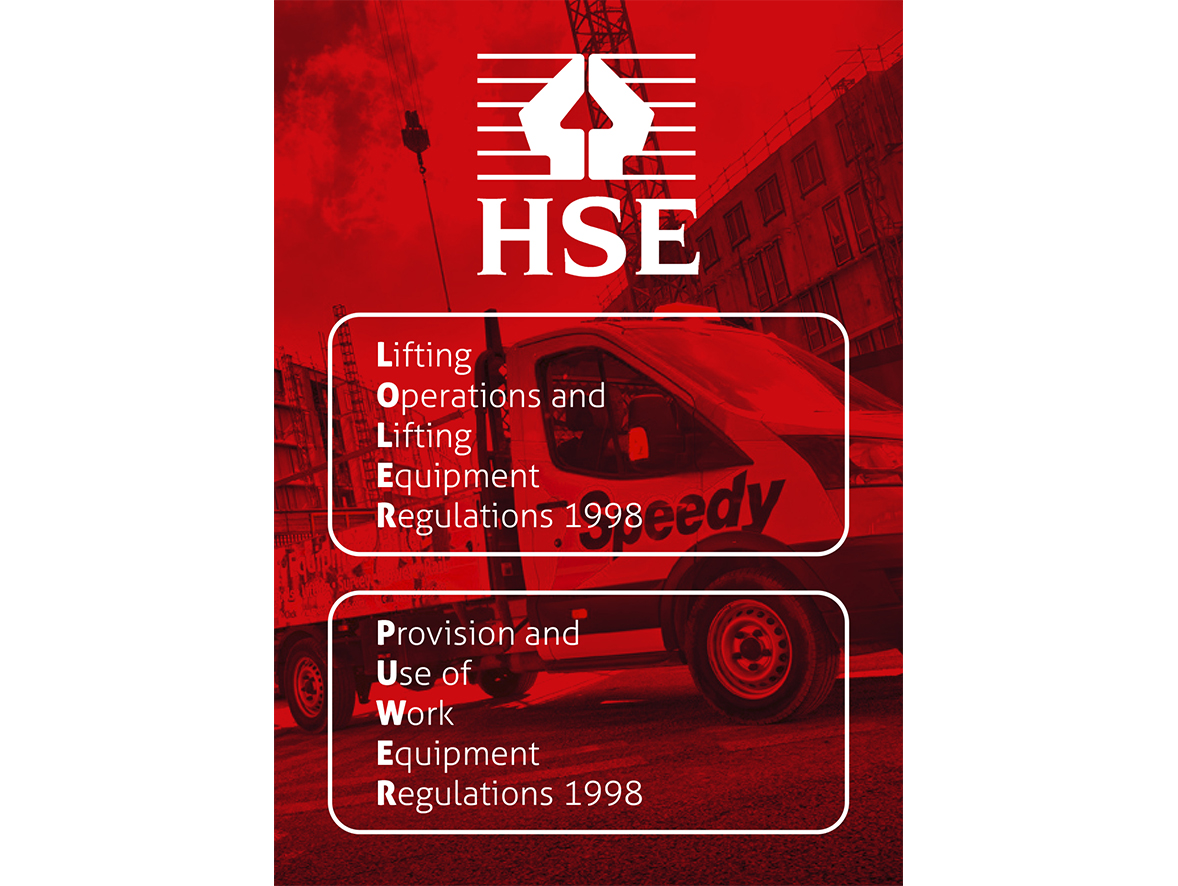 Showing the acronyms for LOLER (Lifting Operations & Lifting Equipment Regulations 1998) and PUWER (Provision & Use of Work Equipment Regulations 1998)