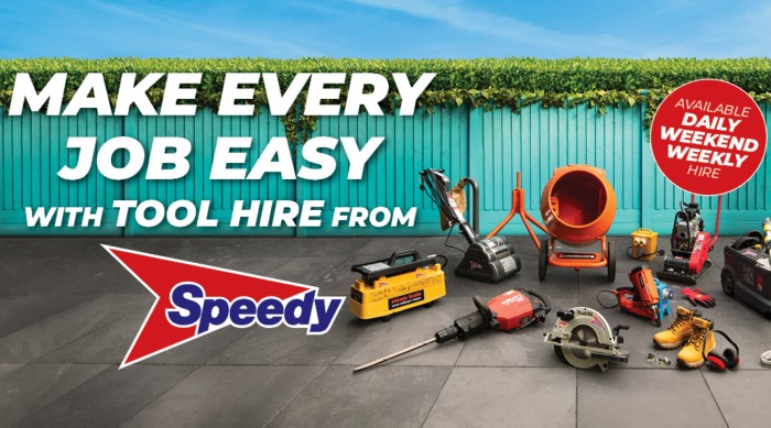 Make every job easy with tool hire from Speedy.